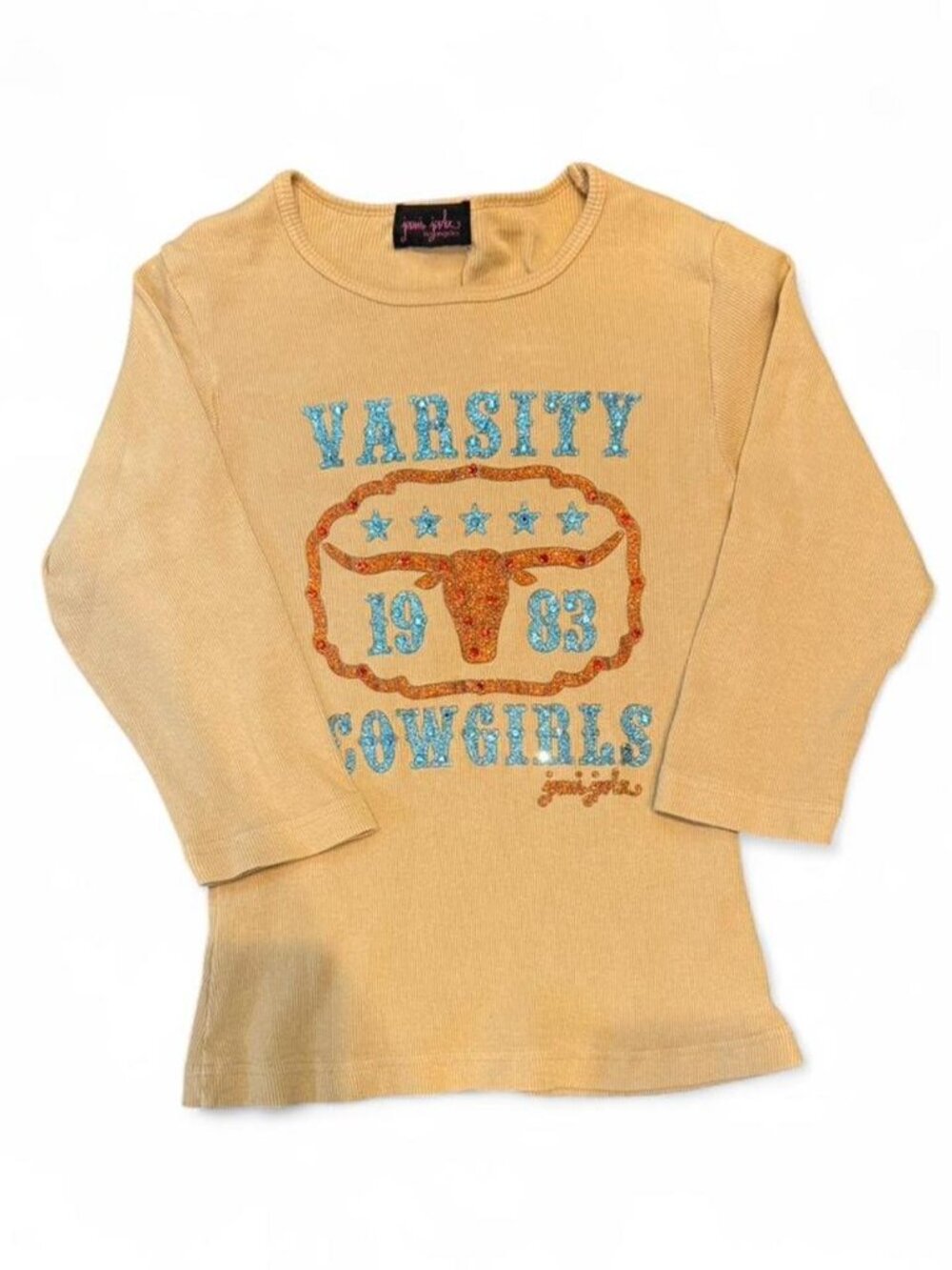 Joomi Joolz Varsity Cowgirls Vintage 3/4 sleeve long sleeve top